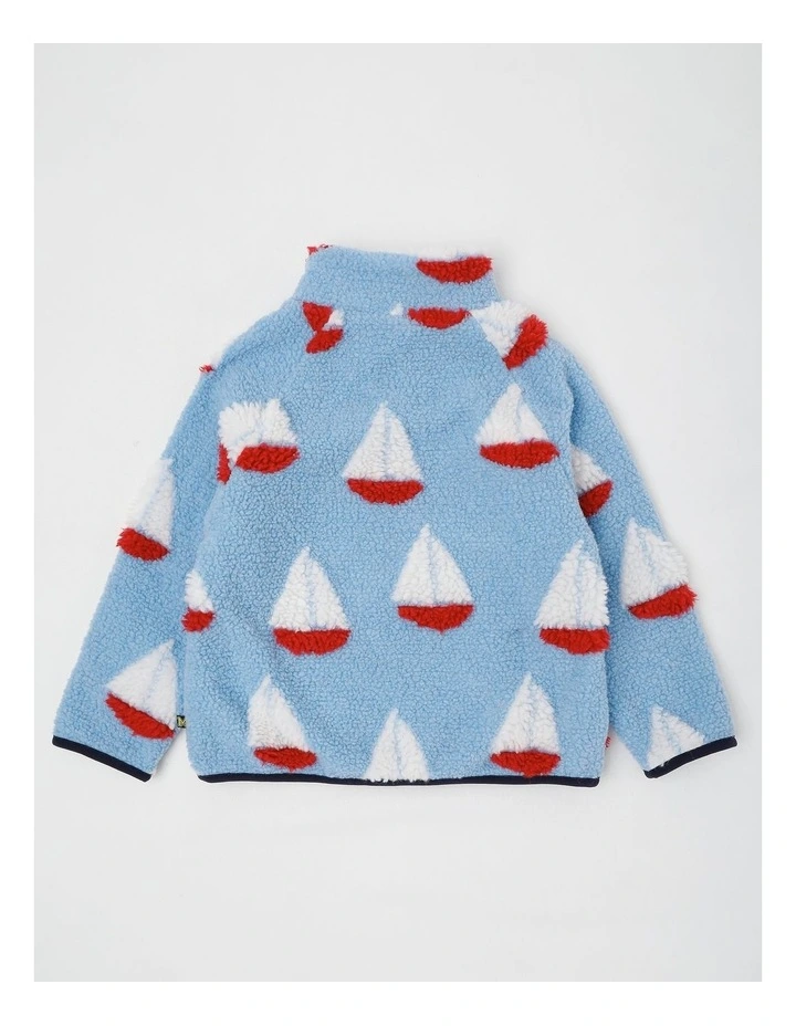 Teddy Fleece Boat Jacket in Light Blue image 2