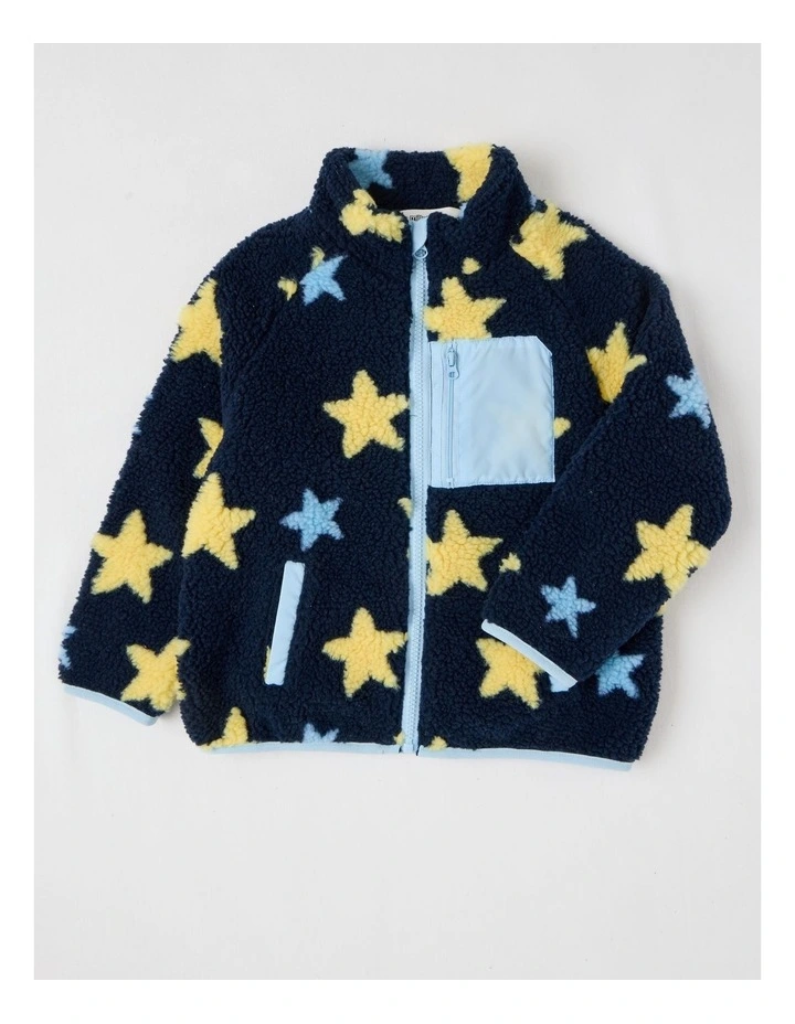Teddy Fleece Jacket in Stars Navy image 1