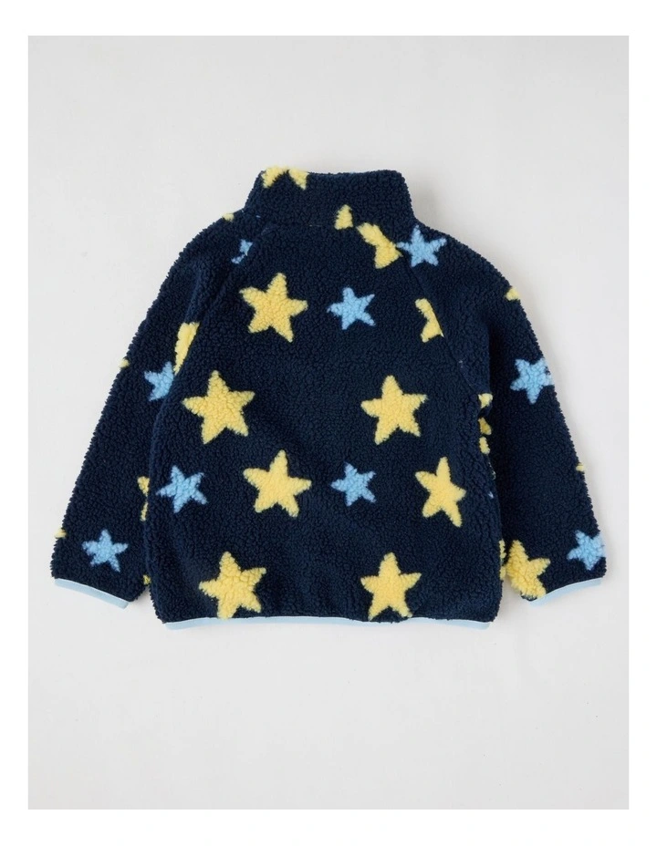 Teddy Fleece Jacket in Stars Navy image 4