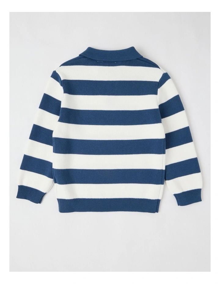 Rugby Top in Navy & White Stripe image 3