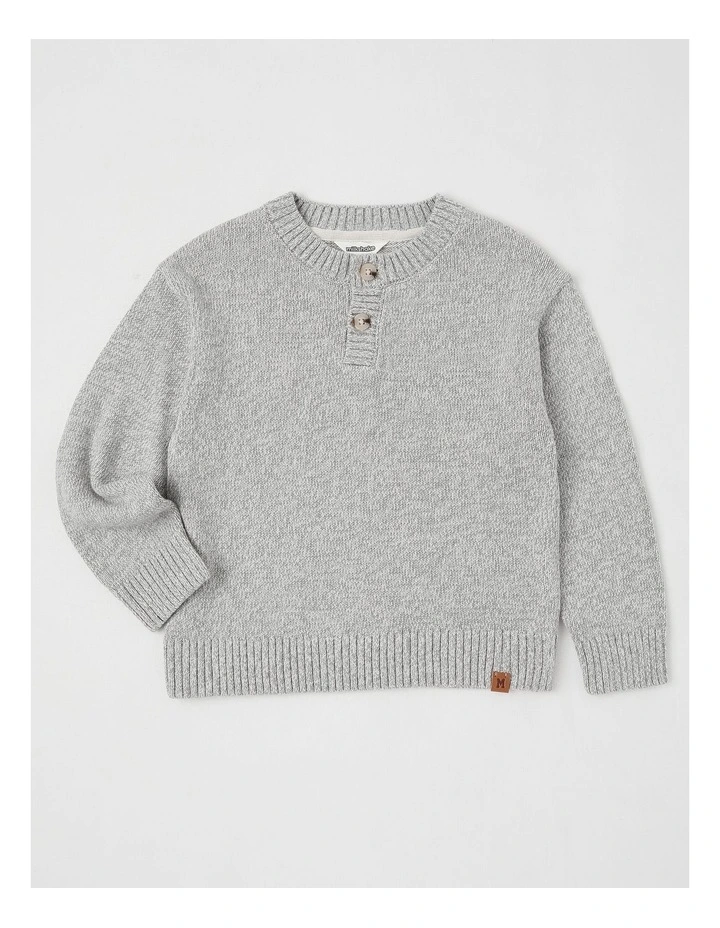Button up Jumper in Grey Marle image 1