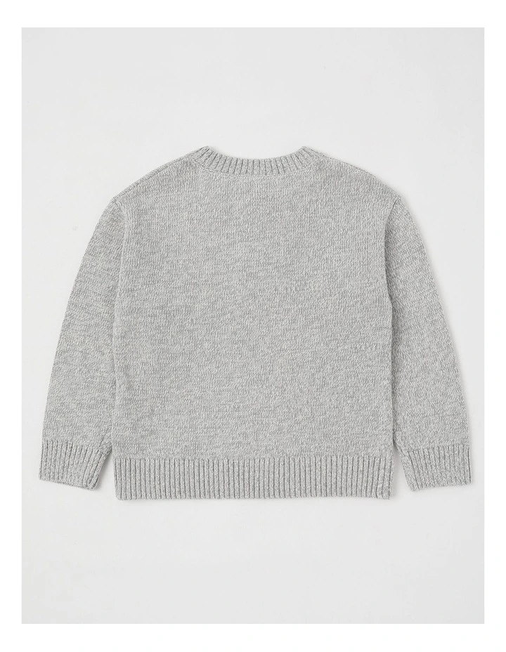 Button up Jumper in Grey Marle image 3