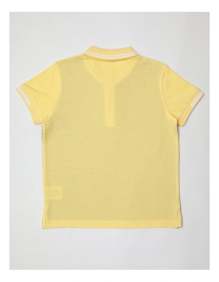 Polo T-shirt in Navy/Yellow image 3