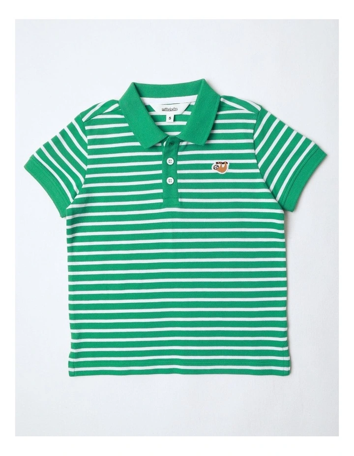Splice Tee in Green Stripe image 1