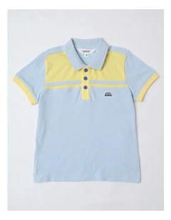 Splice Polo in Light Blue and Yellow