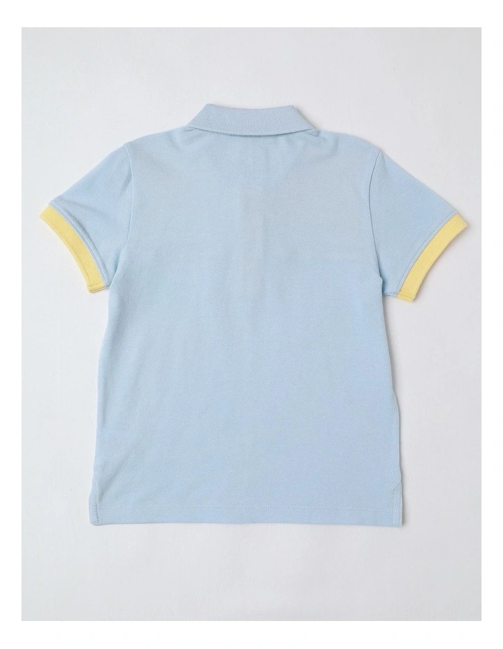 Splice Polo in Light Blue and Yellow image 3