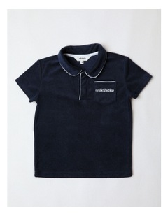 Milkshake Terry Polo Shirt in Navy