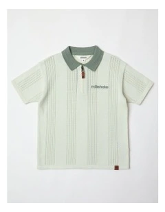 Zip Polo in Sage