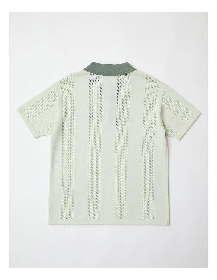 Zip Polo in Sage image 3
