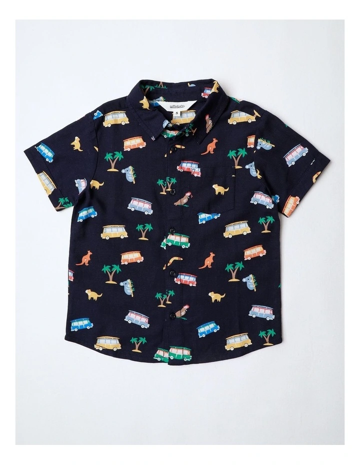 Linen Shirt in Navy image 1