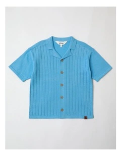Knitted Resort Shirt in Blue