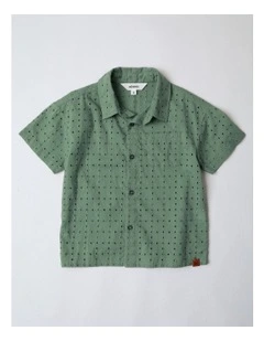 Broiderie Shirt in Sage