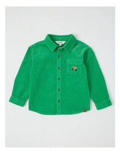 Long Sleeve Cord Shirt in Green