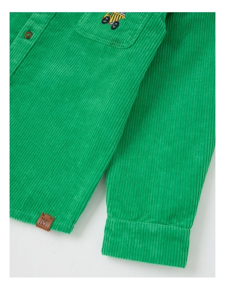 Long Sleeve Cord Shirt in Green image 3
