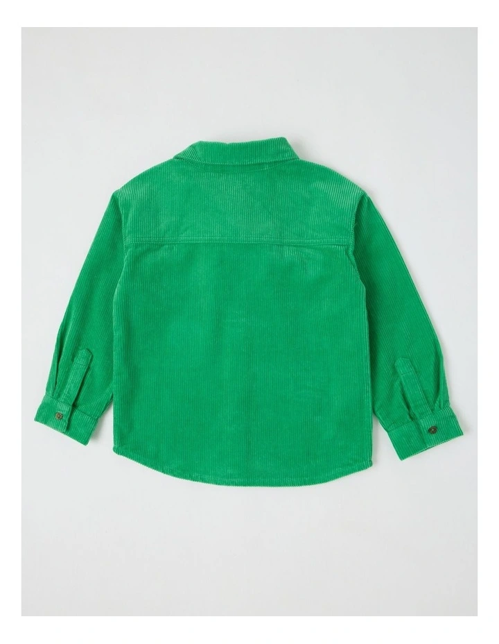 Long Sleeve Cord Shirt in Green image 4