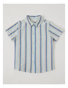 Short Sleeve Seersucker Shirt in Combi Multi Stripe