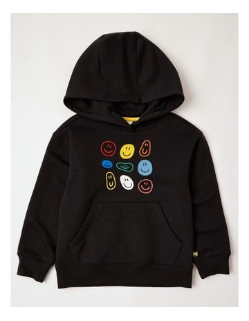 Essentials Smiley Hoodie in Black