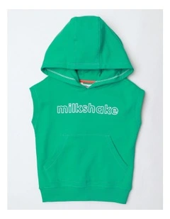 Sleeveless Hooded Sweat in Green