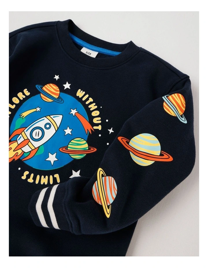 Essentials Crew Neck Sweat in Navy image 4