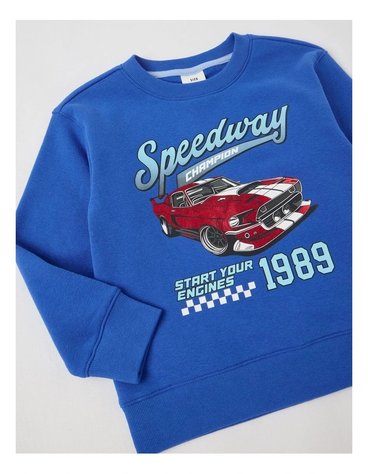 Essentials Crew Neck Sweat in Blue image 2