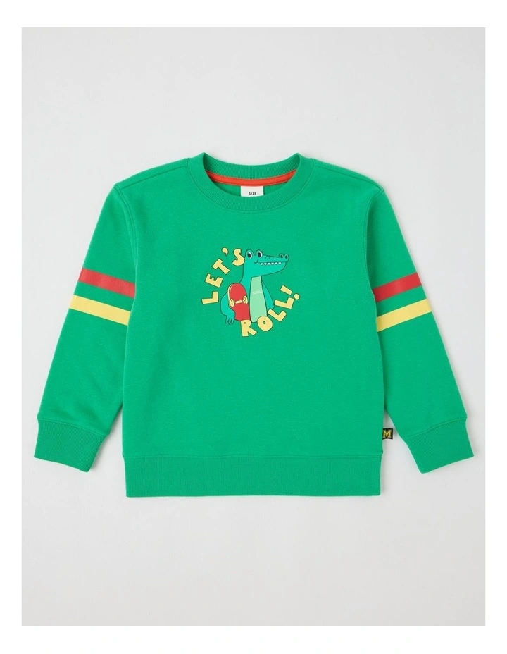 Essentials Crew Neck Sweat in Green image 1