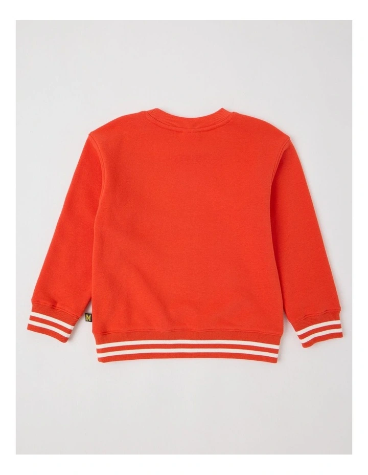 Essentials Crew Neck Sweat in Red image 3