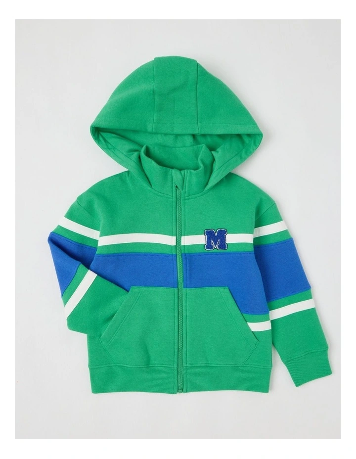 Fleece Zip Thru in Green & Blue image 1