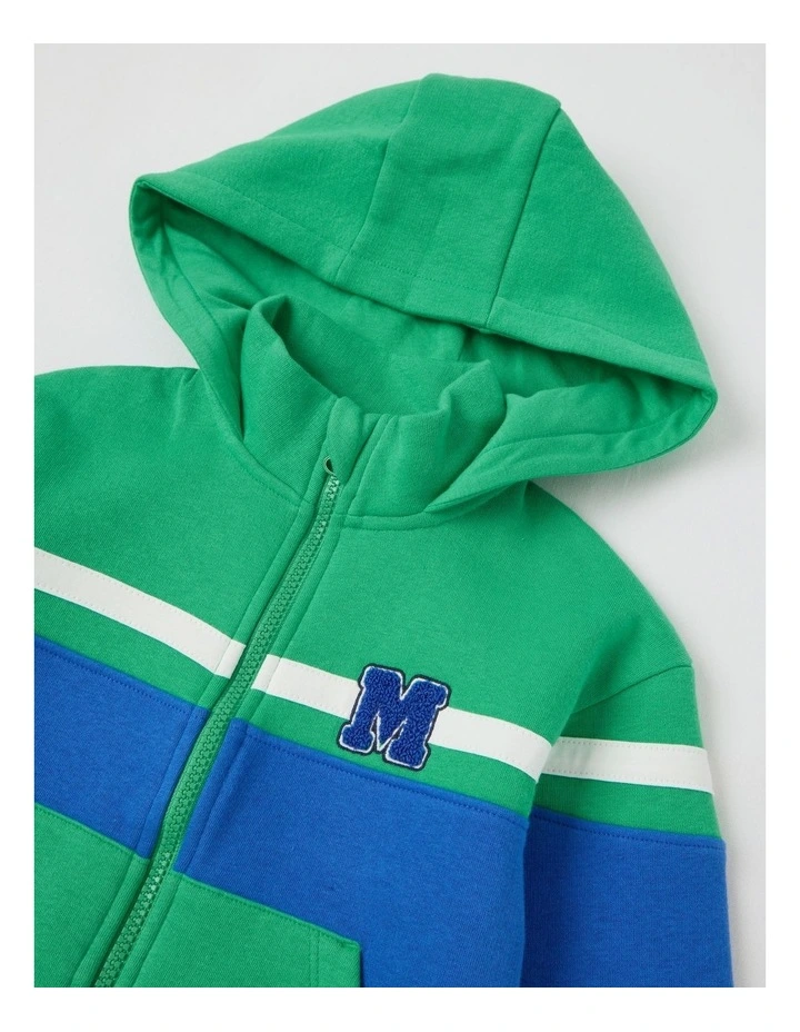 Fleece Zip Thru in Green & Blue image 4