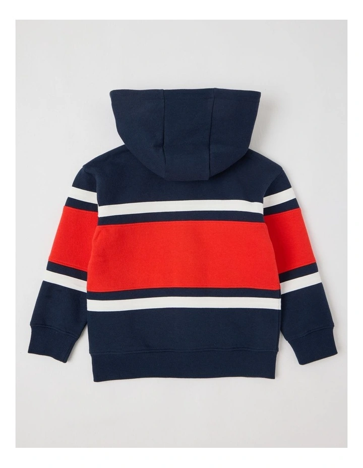 Fleece Zip Thru in Navy & Red image 3
