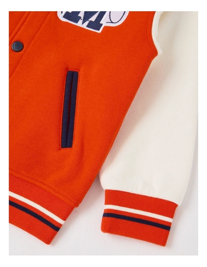 Fleece College Bomber in Red image 4