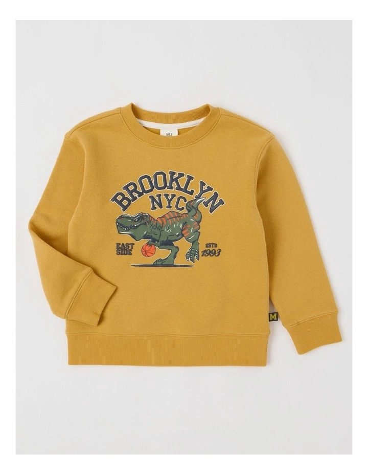 Essentials Crew Neck Sweat in Mustard image 1