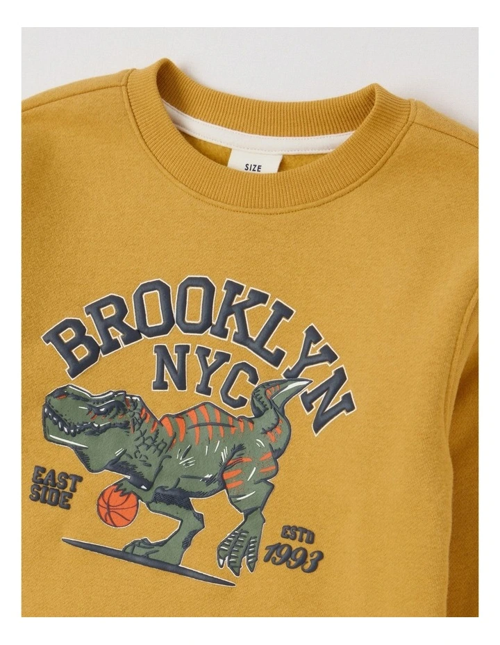 Essentials Crew Neck Sweat in Mustard image 2