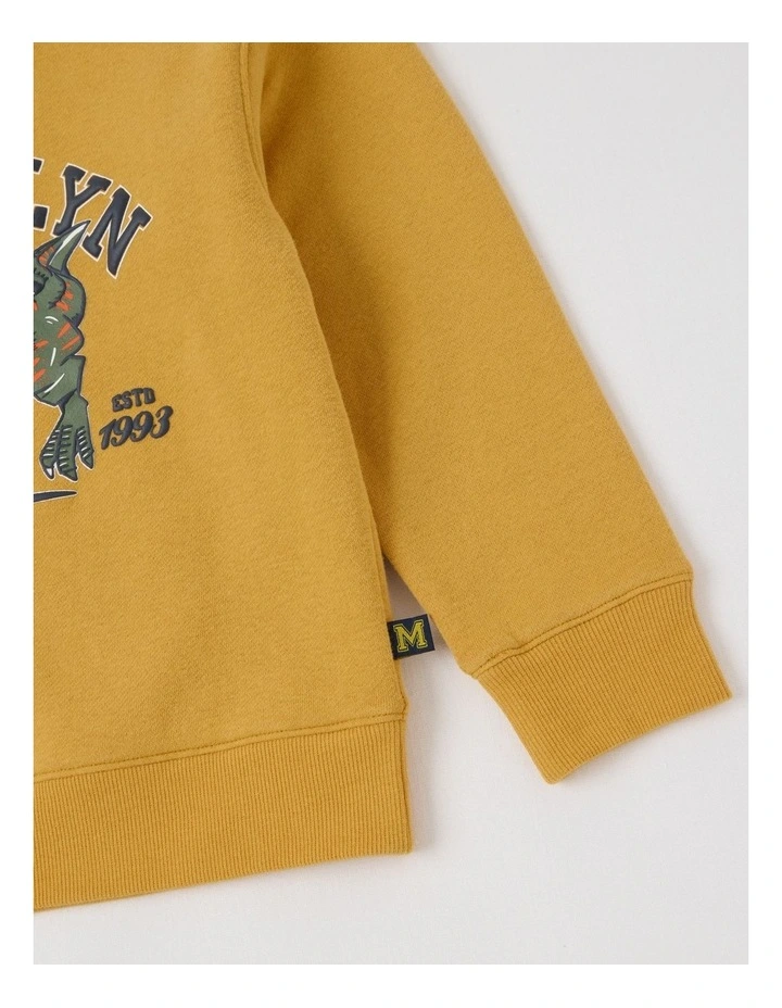 Essentials Crew Neck Sweat in Mustard image 4