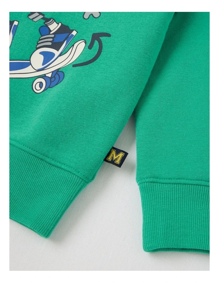 Essentials Crew Neck Sweat in Green image 4