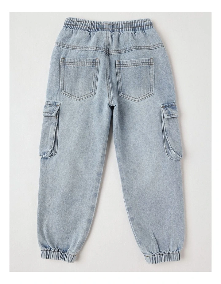 Denim Cargo Pull On Jean in Light Denim image 3