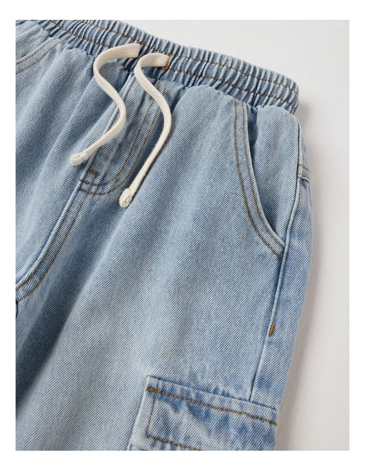 Denim Cargo Pull On Jean in Light Denim image 5