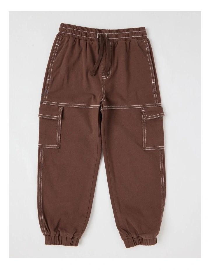 Pull On Cargo Pant in Brown image 1
