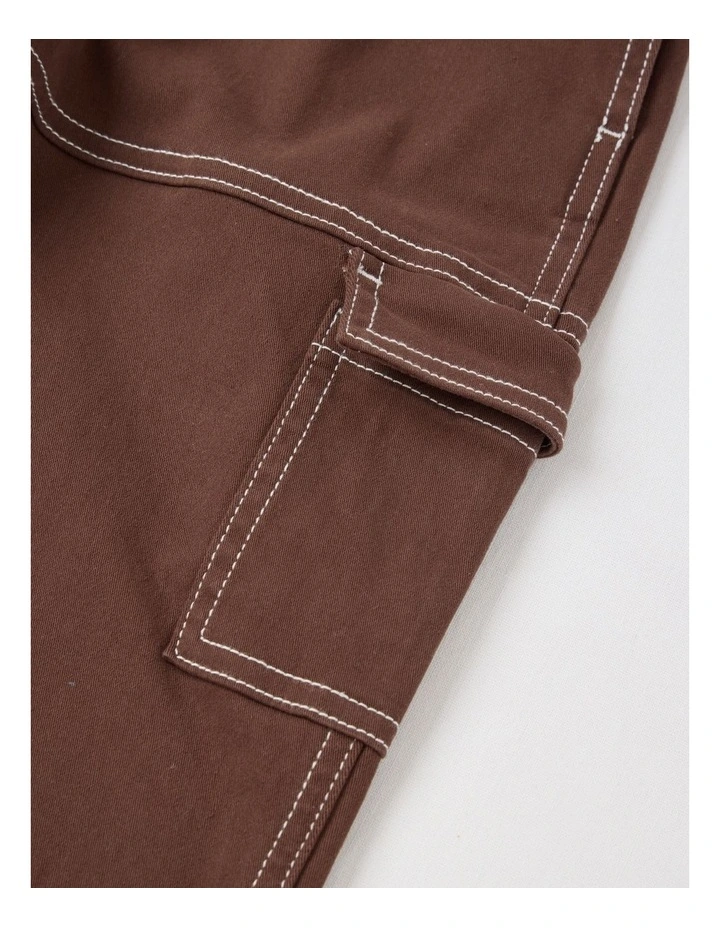 Pull On Cargo Pant in Brown image 3