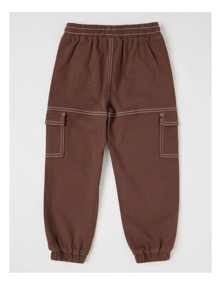Pull On Cargo Pant in Brown image 4
