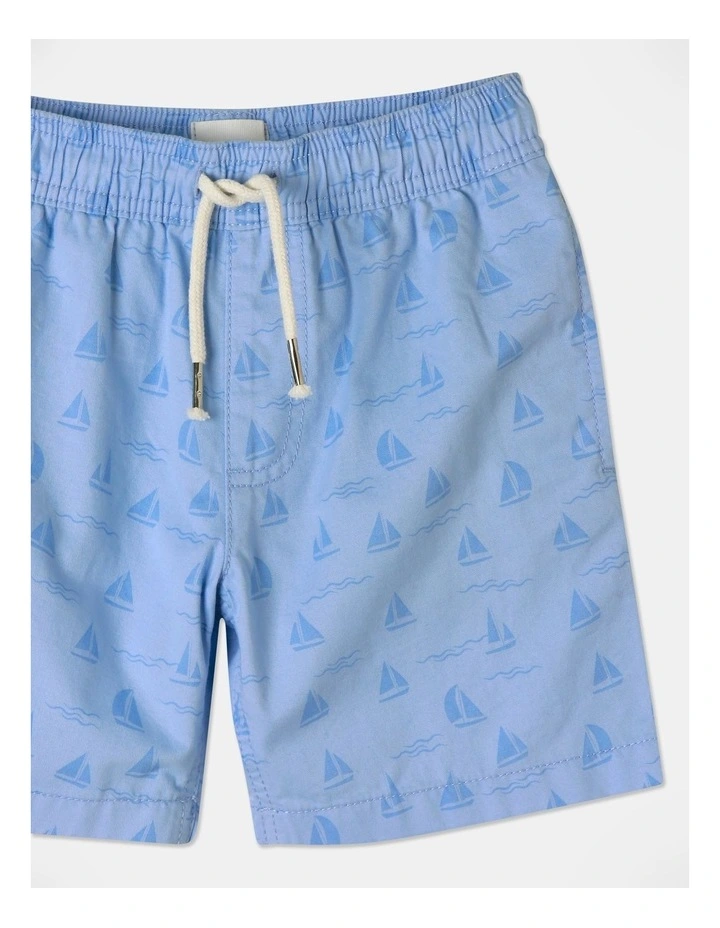 Essentials Chino Pull On Short in Light bLue image 2