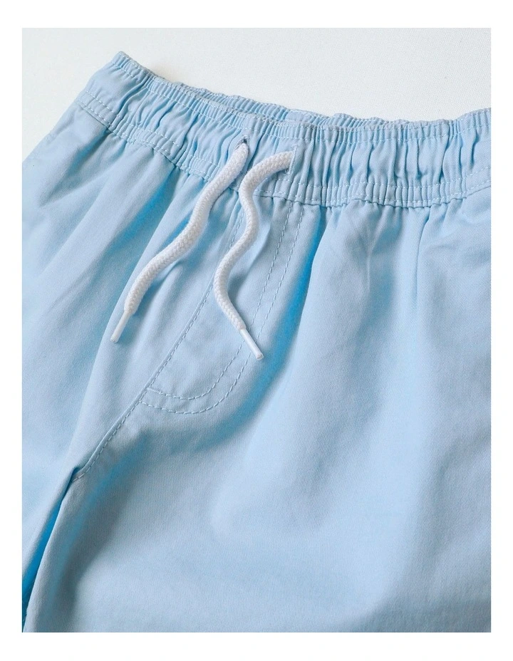 Essentials Chino Pull On Short in Light Blue image 2