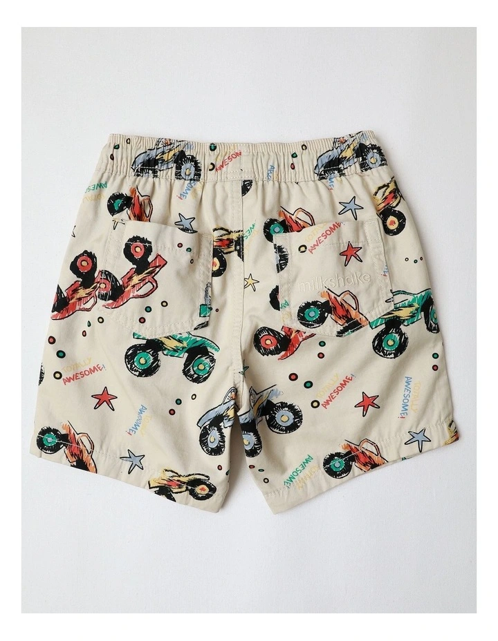 Essentials Chino Pull On Short in Beige image 3