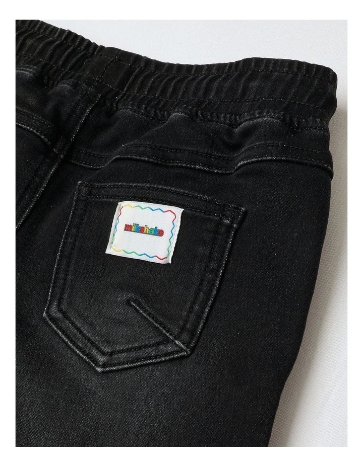 Denim Short in Black image 4