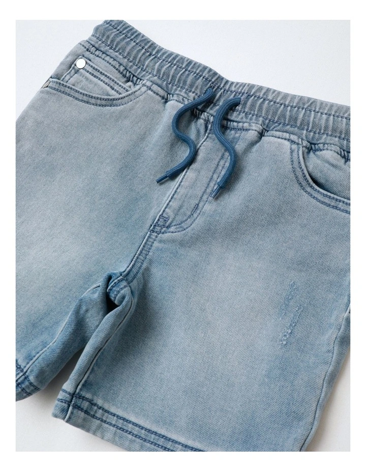 Denim Short in Light Blue image 2