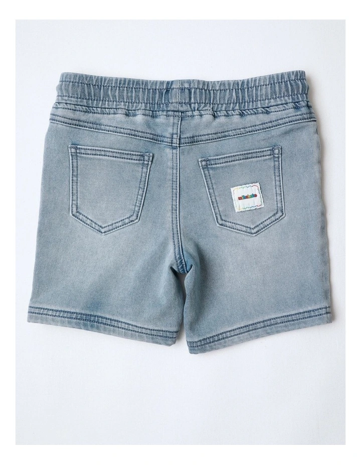 Denim Short in Light Blue image 3
