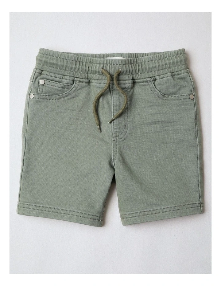 Denim Shorts in Khaki image 1