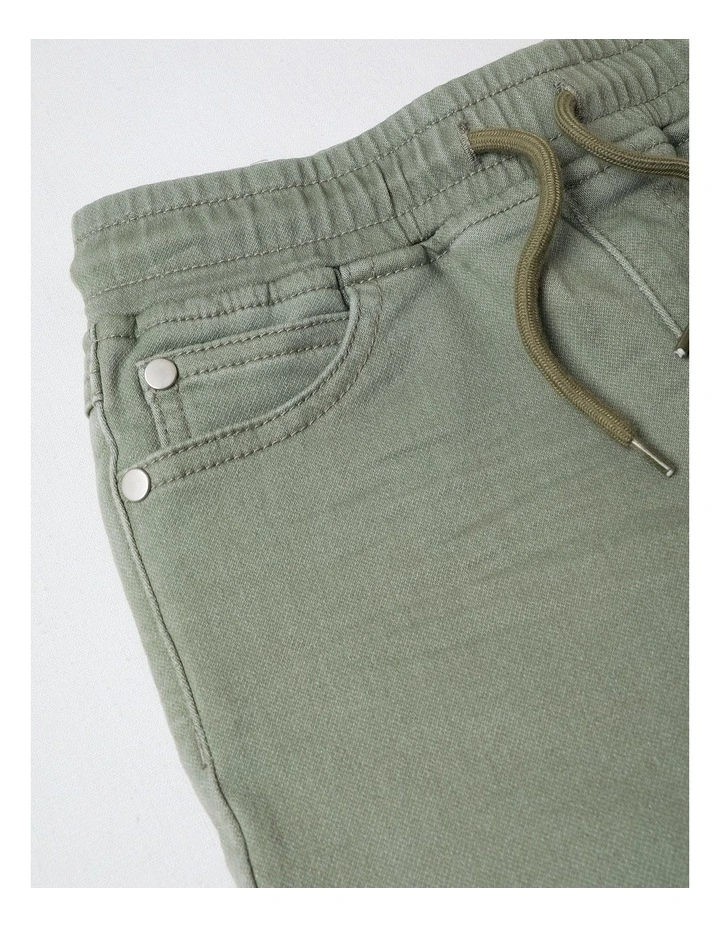 Denim Shorts in Khaki image 2