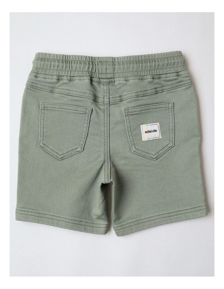 Denim Shorts in Khaki image 3