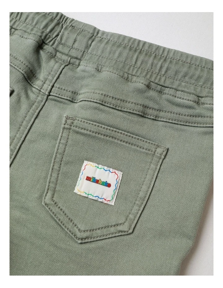 Denim Shorts in Khaki image 4