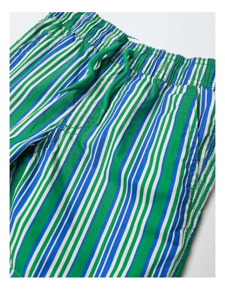 Volley Short in Green Stripe image 2